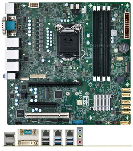 Mitac PH10CMU-Q470-2LAN Micro-ATX (Intel Q470, LGA1200) [PCIe x16, PCIe x8, PCI, 2x LAN] 